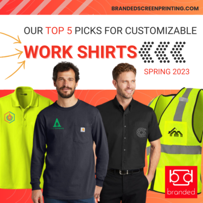 At Branded Screen Printing & Embroidery, we specialize in custom screen printing and embroidery for workwear, and we offer a wide range of products to meet your uniforming needs. From branded polo shirts to heavy-duty workwear, we've got you covered. Below are our Top 5 Picks for Customizable Work Shirts for the 2023 Spring Season.